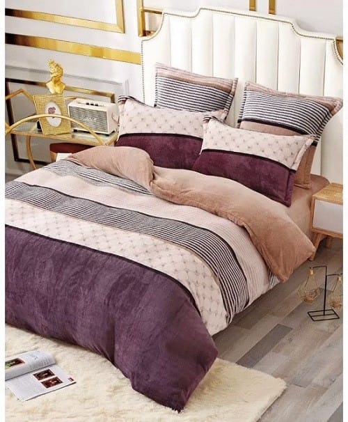 246834816_583561159458800_8556607433773589932_n1 Lenjerie Cocolino ,Super Pufoasa , Pat Dublu 6 piese Maro Crem Mov C6C05 - imagine 1