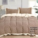 Lenjerie Cocolino Tip Tricotaj, Super Pufoasa, Pat Dublu 4 piese, Maro