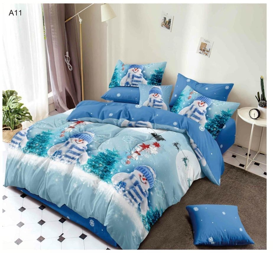 Lenjerie Finet cu Mos Craciun, Pat Dublu 6 piese A11