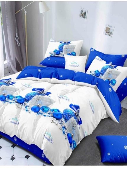 Lenjerie Finet cu Mos Craciun, Pat Dublu 6 piese A07