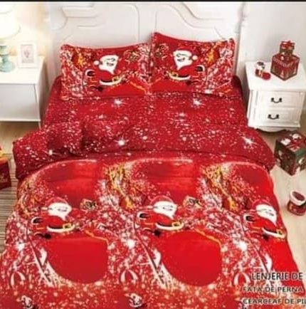 Lenjerie Cocolino cu Mos Craciun, Pentru Pat Dublu, 4 piese IC6