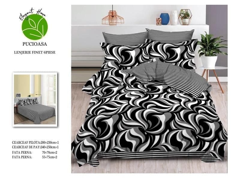 Lenjerie BUMBAC FINET, 6 piese, IDENTICA CU POZA cod FNT-012