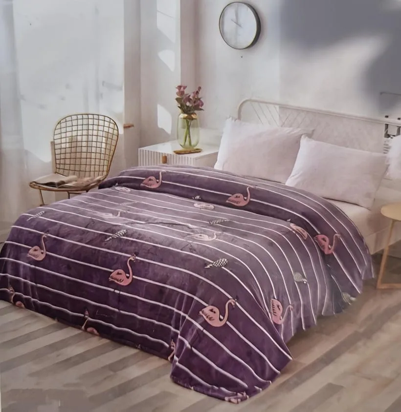 Patura Cocolino pufoasa cu margine, Pat Dublu, 200×230 cm, mov flamingo