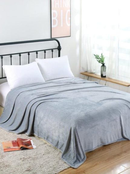 Patura Cocolino pufoasa cu margine, Pat Dublu, 200×230 cm, Gri UNI