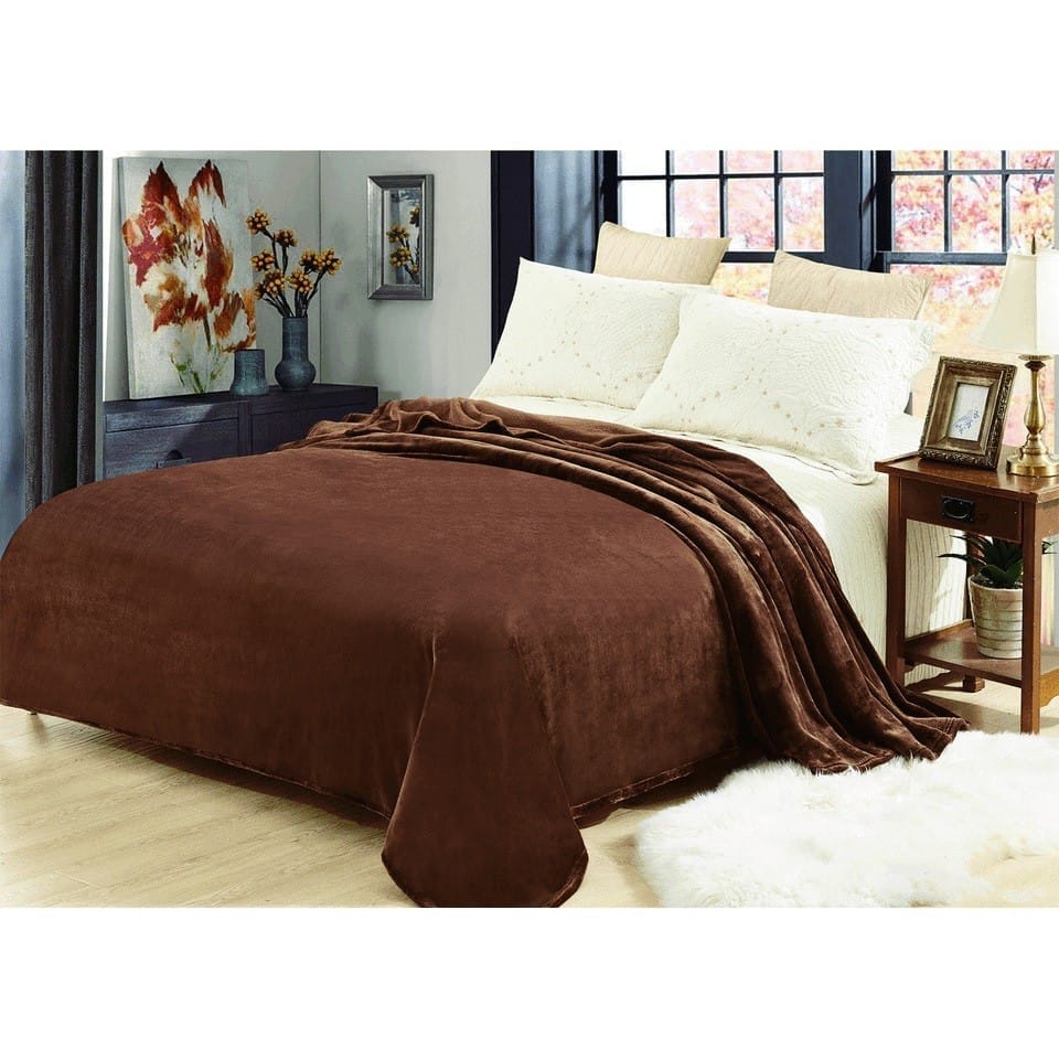 Patura Cocolino pufoasa cu margine, Pat Dublu, 200×230 cm, Maro UNI