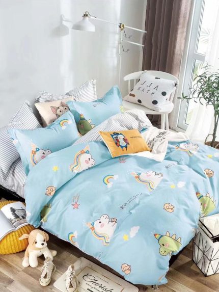 Lenjerie pat 1 Persoana, Bumbac Finet Superior, 4 Piese – Jojo Design – CL17