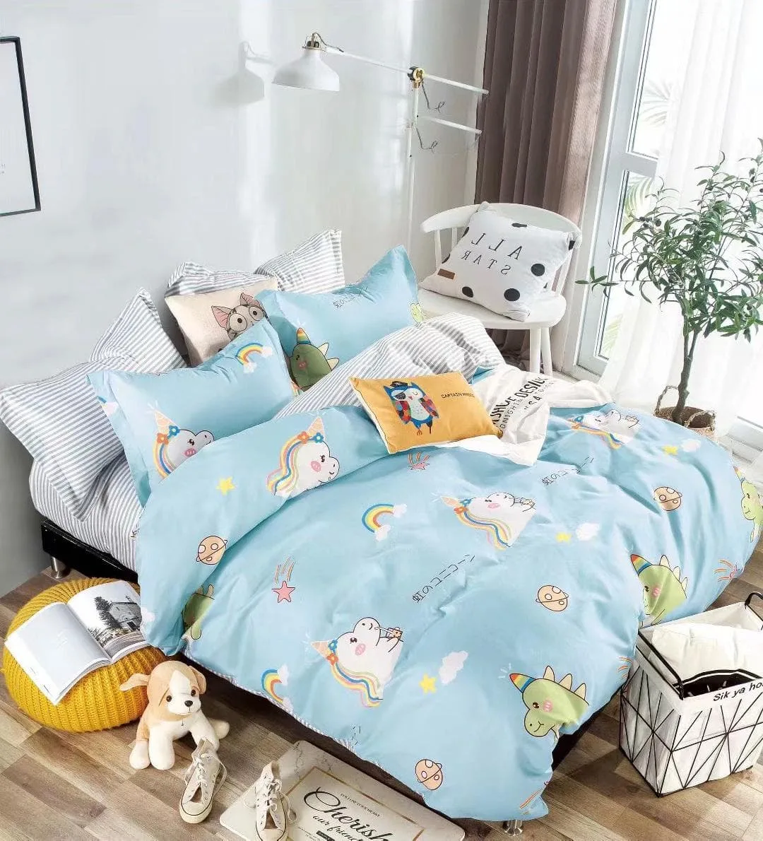 Lenjerie pat 1 Persoana, Bumbac Finet Superior, 4 Piese – Jojo Design – CL17