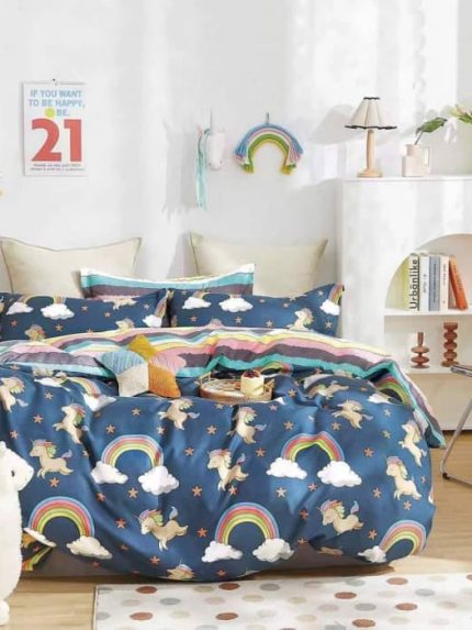 Lenjerie pat 1 Persoana, Bumbac Finet Superior, 4 Piese – Jojo Design – CL9