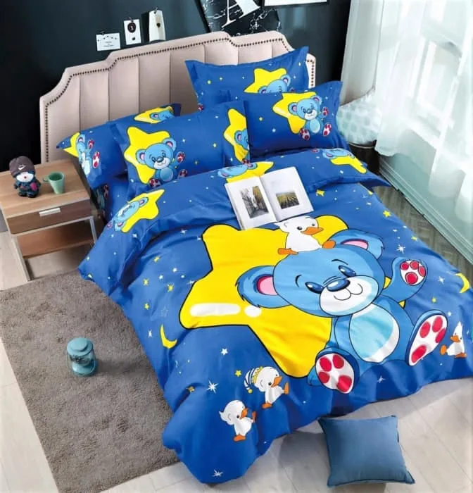 Lenjerie de pat 3D Premium, Finet cu 2 Fete, 6 Piese Ursuleț-FNJ2