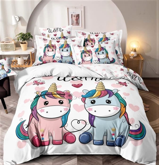 Lenjerie de pat 3D Premium, Finet cu 2 Fete, 6 Piese-FNJ5