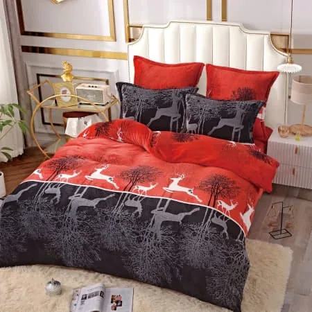 Lenjerie Cocolino cu Mos Craciun, Pat Dublu 6 piese Jojo Home