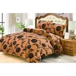 Lenjerie Cocolino cu Elastic, Super Pufoasa 4 piese, Maro-trandafiri negri