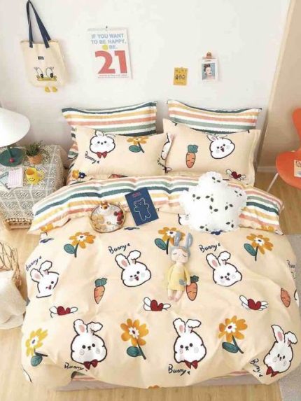Lenjerie pat 1 Persoana, Bumbac Finet Superior, 4 Piese – Jojo Design – CL29