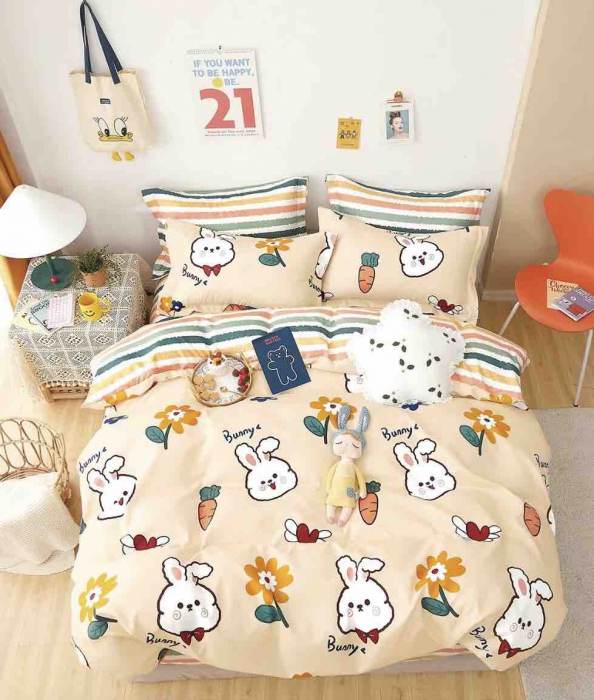 Lenjerie pat 1 Persoana, Bumbac Finet Superior, 4 Piese – Jojo Design – CL29