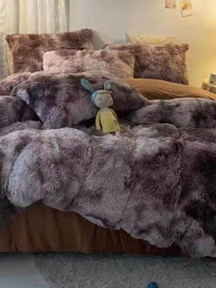 Lenjerie Pat Super Pufoasa COCOLINO Fluffy 6 Piese, Maro-Crem