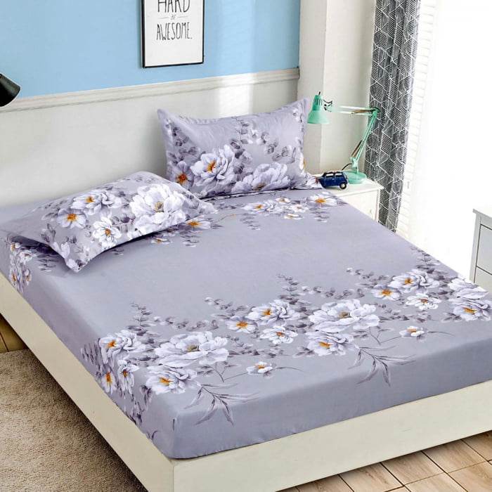 Husa de Pat din Finet cu Elastic si 2 Fete de Perna pentru Saltea de 180 x 200 cm, Jojo – HF25