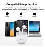 Casti Lenovo HT38, ear wireless, Bluetooth 5.0, Sport, reducere zgomot, TWS, Negru - imagine 12