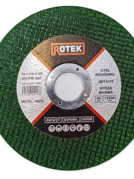 Disc verde metal/inox se referă