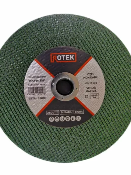 Disc verde pentru debitat metal/inox, 180x1.2x22.23 mm, Rotek