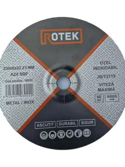 Un disc abraziv pentru polizat metal sau inox cu dimensiunile de 230x6x22 mm este un accesoriu utilizat pentru prelucrarea materialelor metalice.
