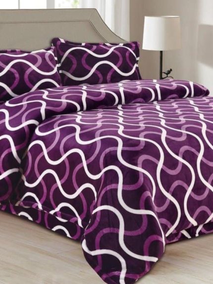 Lenjerie Cocolino ,Super Pufoasa , Pat Dublu 4 piese, Mov abstract CC06