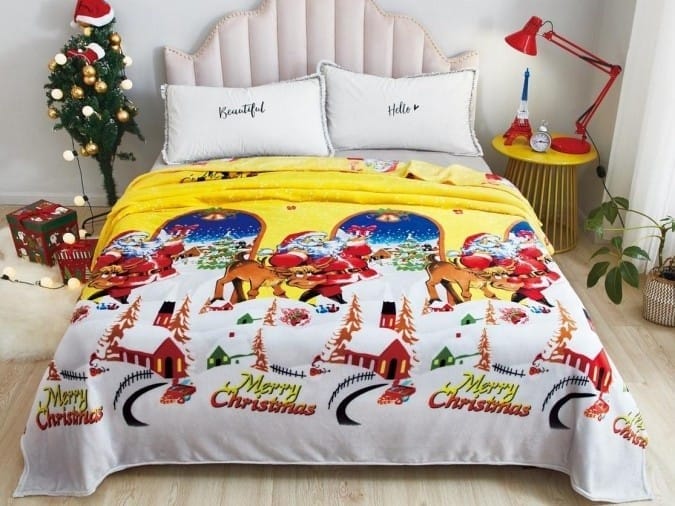 Patura Cocolino cu Mos Craciun, Pat Dublu, 200×230 cm P5