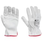 Manusi de protectie din piele bovina alba, incheietura elastica exterioara, durabilitate superioara