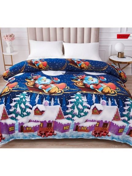 Patura Cocolino cu Mos Craciun, Pat Dublu, 200×230 cm P4