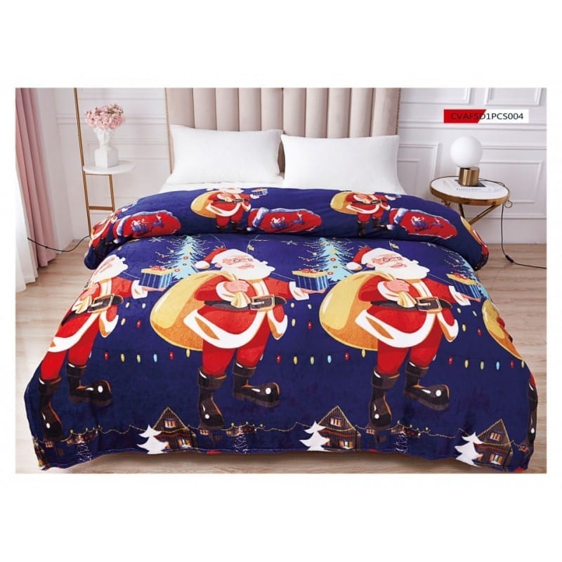 Patura Cocolino cu Mos Craciun, Pat Dublu, 200×230 cm P3