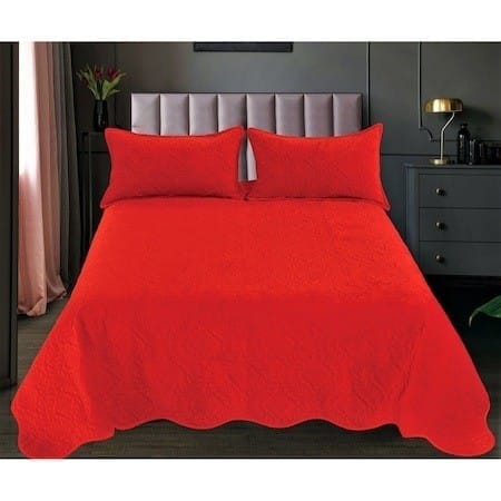 Cuvertura matlasata, 3 piese, 220x240cm, culoarea Rosie CV5