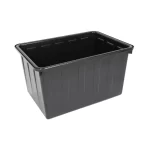 Cuva dreptunghiulară 90 L pentru construcții, plastic rezistent negru